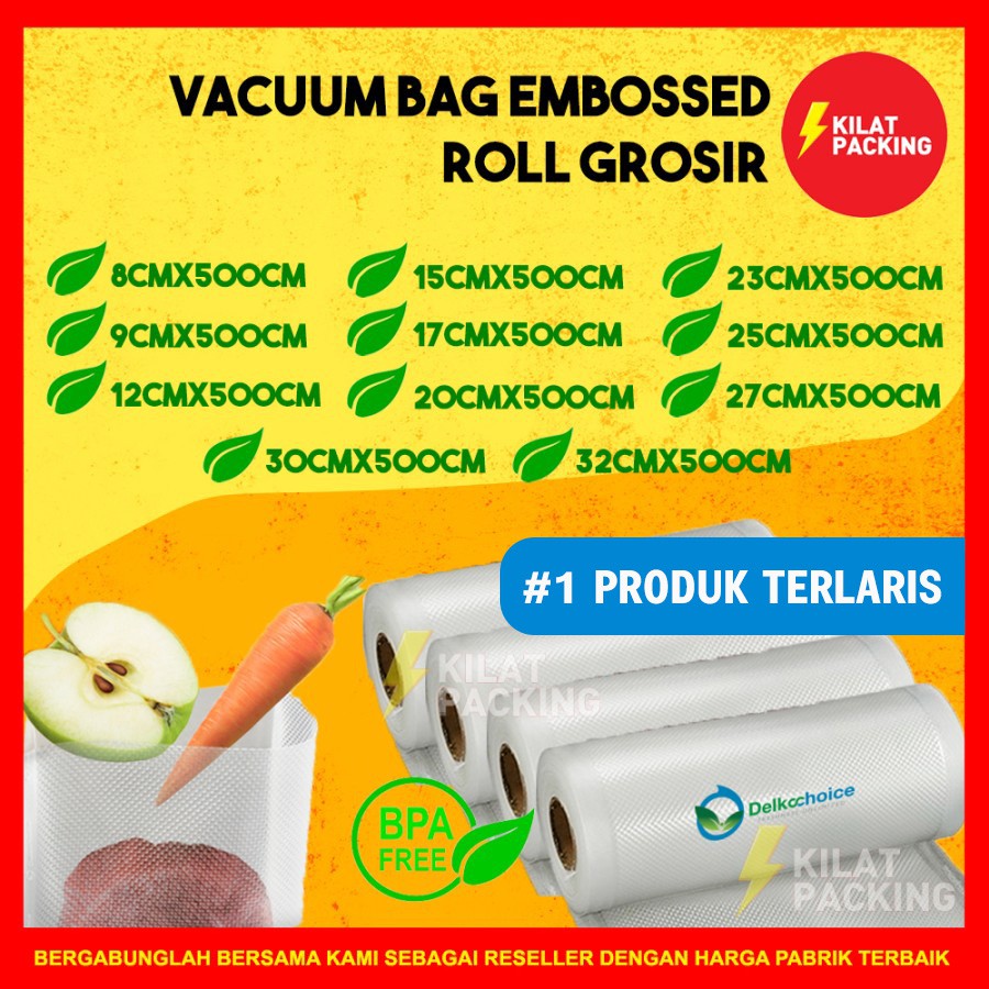 Jual Plastik Vacuum Vacum Vakum Polos Embos Emboss Roll