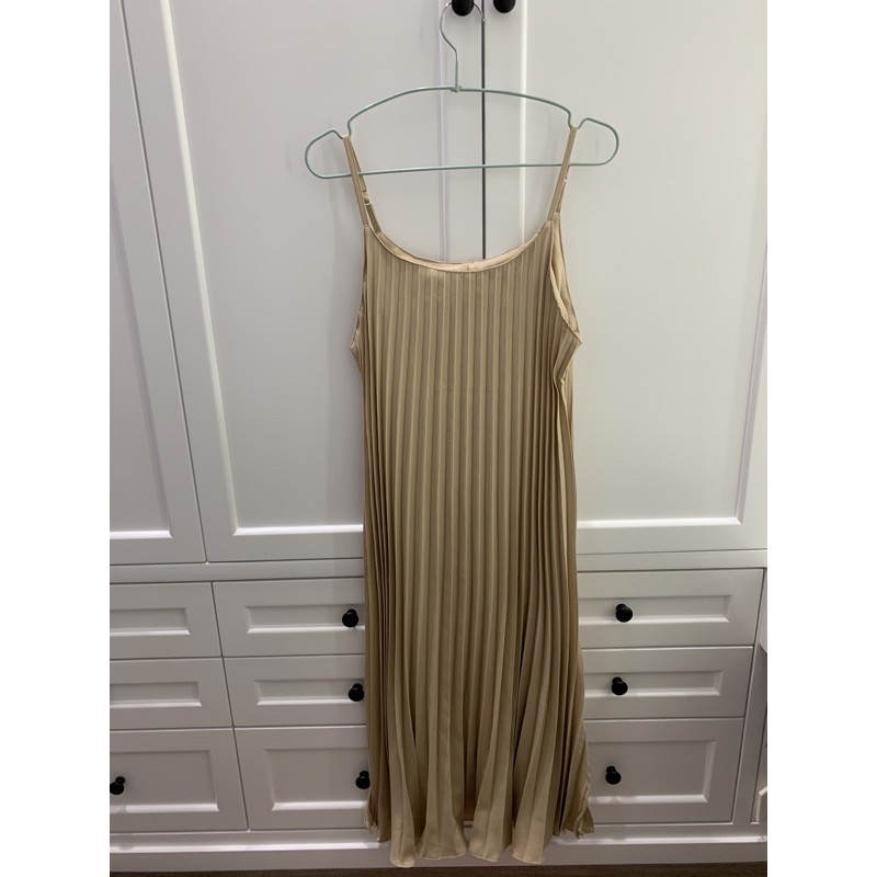 Jual Pleats Dress Nude Shopee Indonesia