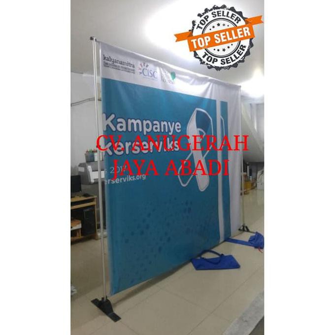 Jual Backwall Jumbo Banner Stand Uk X Backdrop Tripod Banner X