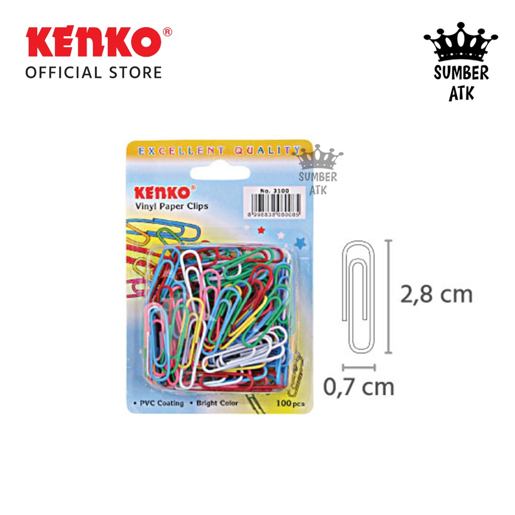 Jual Kenko Paper Clip Penjepit Kertas Warna Warni Pcs