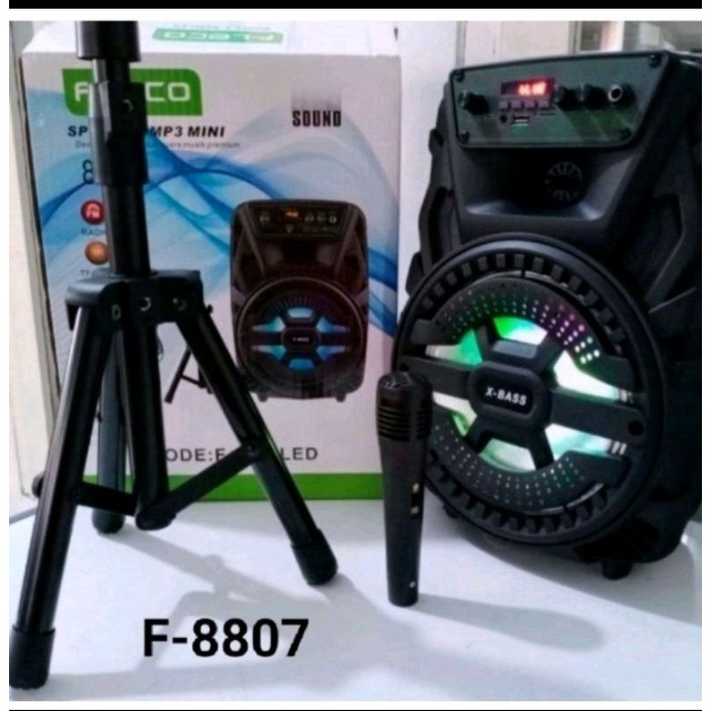 Jual Speaker Bluetooth Fleco Led Inch Free Tripod Shopee