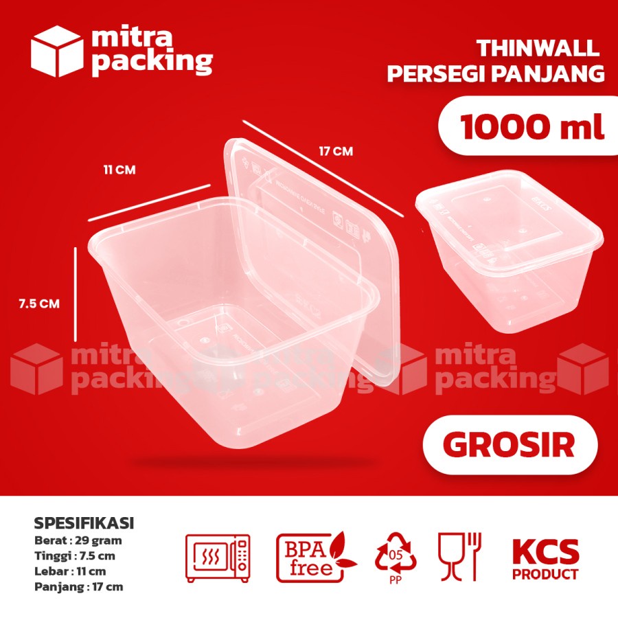 Jual Thinwall Ml Kotak Makan Plastik Thin Wall Ml Thinwall