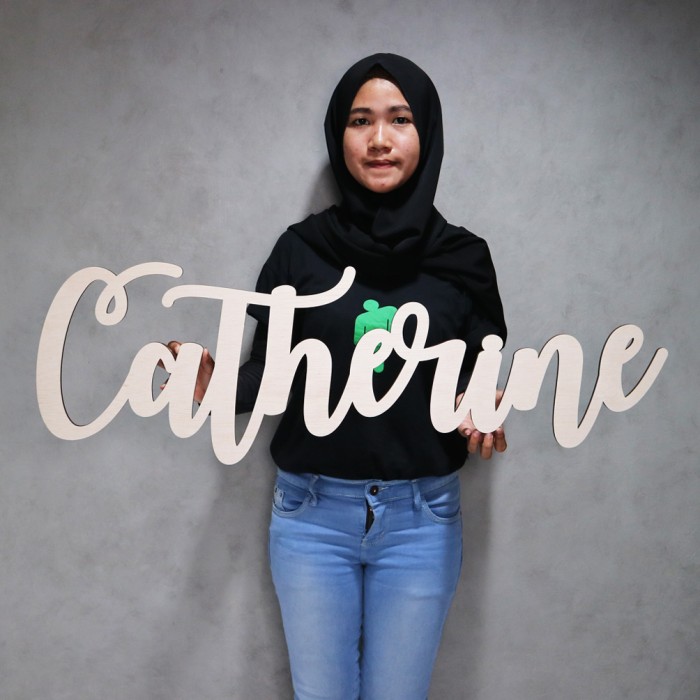 Jual Custom Backdrop Sign Tulisan Nama Kayu Dekorasi Kamar Wooden Name