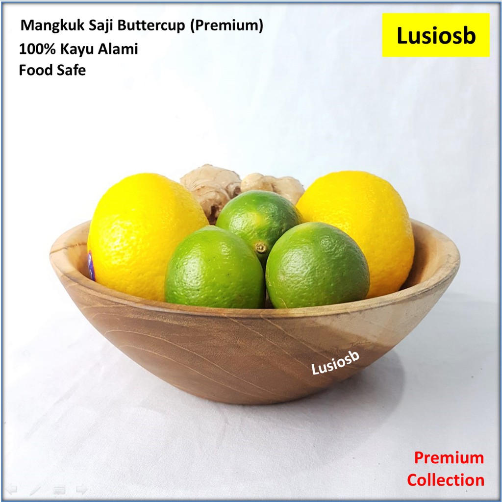 Jual Mangkok Saji Buttercup Kayu Jati Mangkok Buah Keranjang Buah