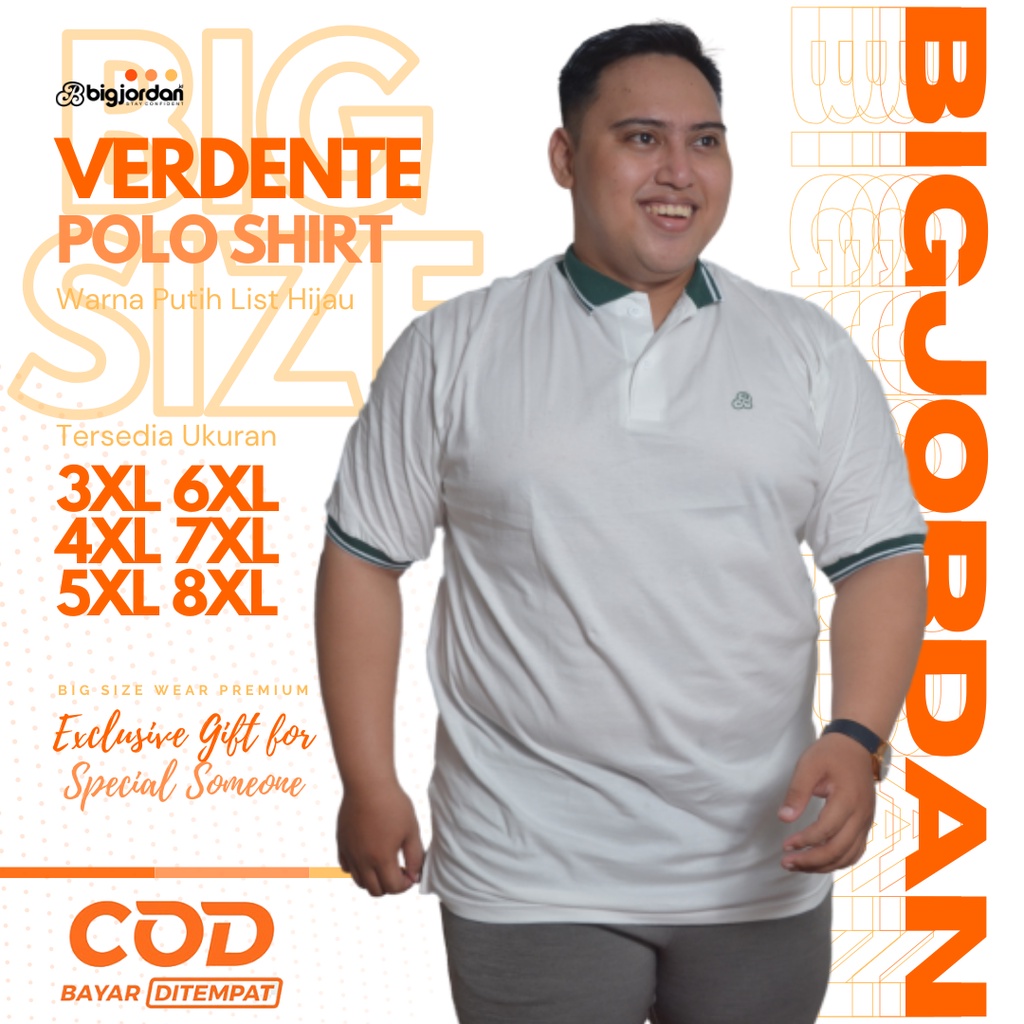 Jual VERDENTE Polo Shirt Big Size 3XL 4XL 5XL 6XL 7XL 8XL Kaos Kerah