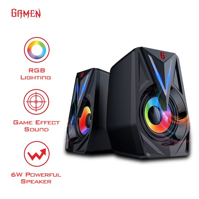 Jual Gamen Gs Rgb Gaming W Powerful Multimedia Speaker Black Shopee