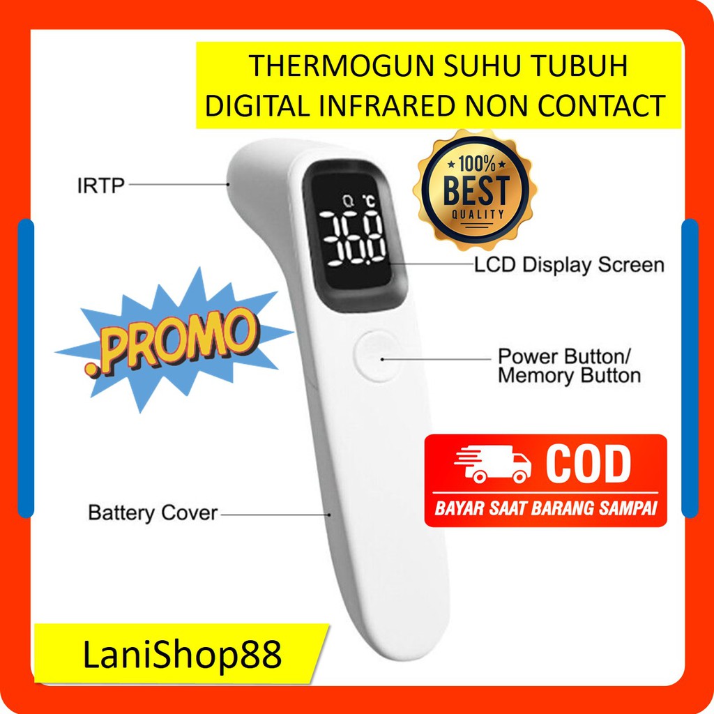 Jual Bergaransi Thermometer Thermogun Termometer Suhu Tubuh Dahi