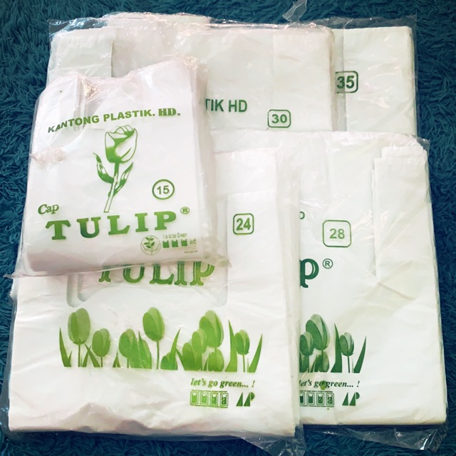 Jual Kantong Plastik Tulip Putih 15 24 28 30 35 Kresek Packing Online