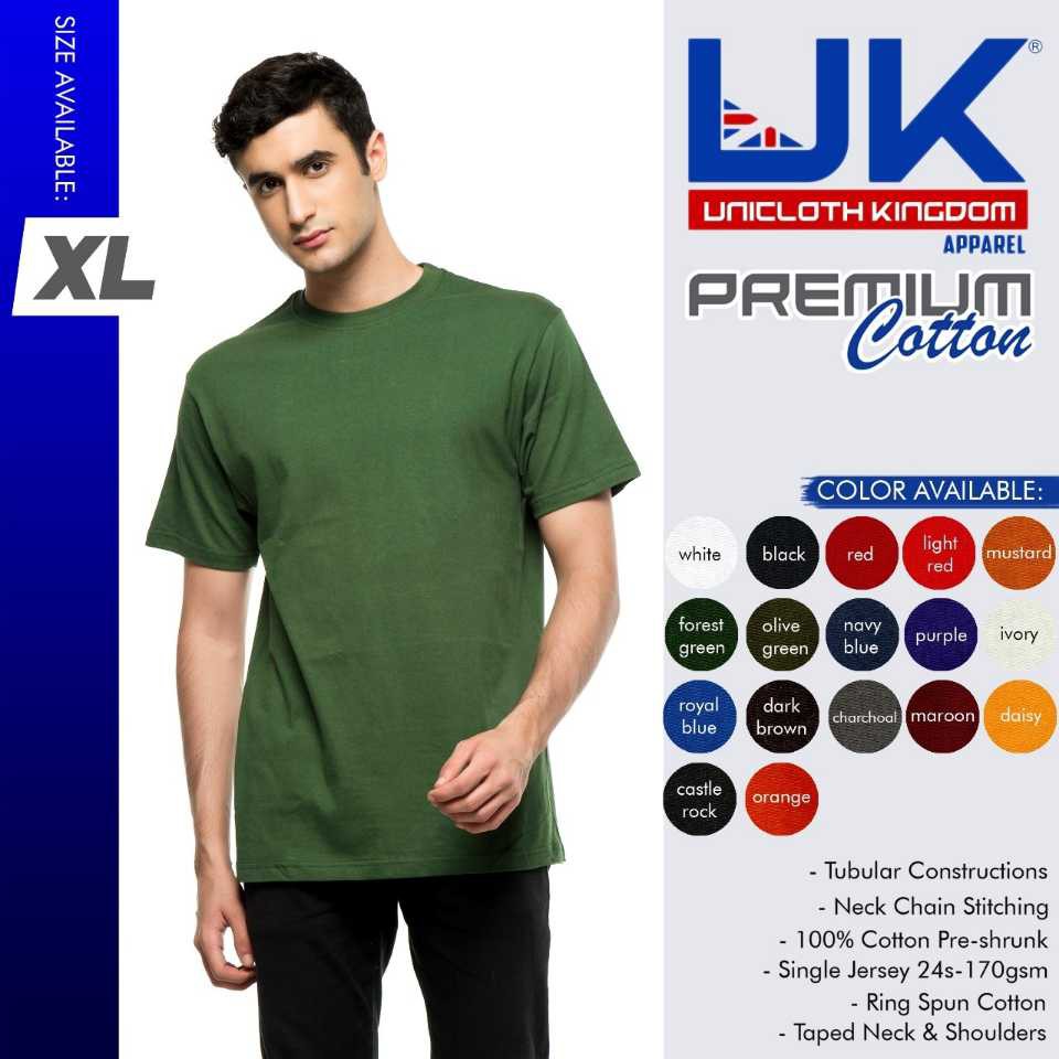 Jual Kaos Baju Polos Premium Cotton UK Unicloth Kingdom Apparel XL