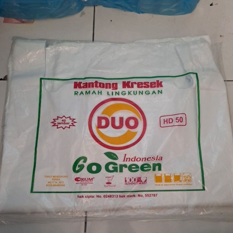 Jual Kantong Kresek Ramah Lingkungan Plastik Hd Duo Lembar Putih