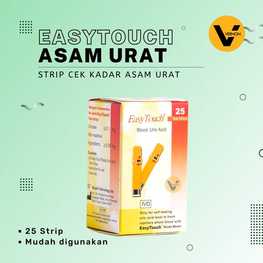 Jual Easy Touch Uric Acid Easytouch Asam Urat 25 Test Strip Shopee