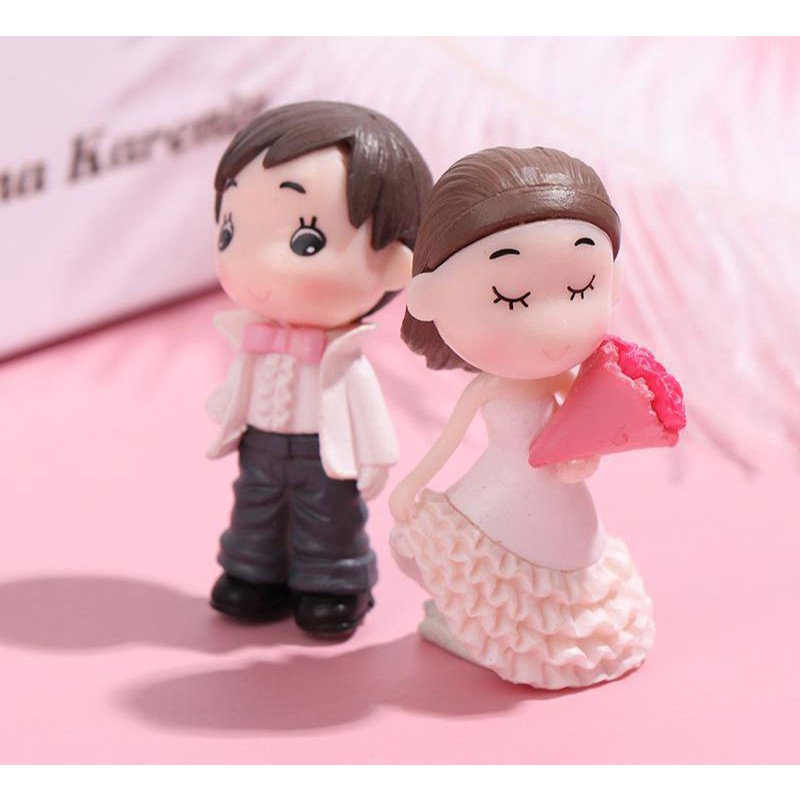 Jual Miniatur Pajangan Figure Pasangan Pengantin Wedding Couple Tuxedo