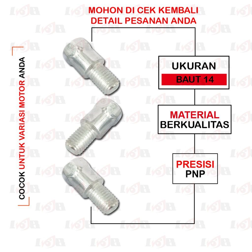 Jual Sambungan Drat Spion Motor Honda Peninggi Baut Drat Ulir Kanan