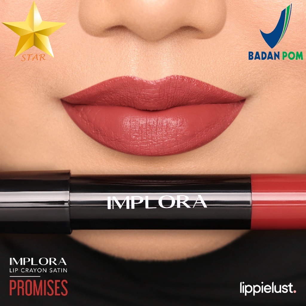 Jual ORIGINAL Implora Lip Crayon Matte Satin Lipstick Shopee Indonesia