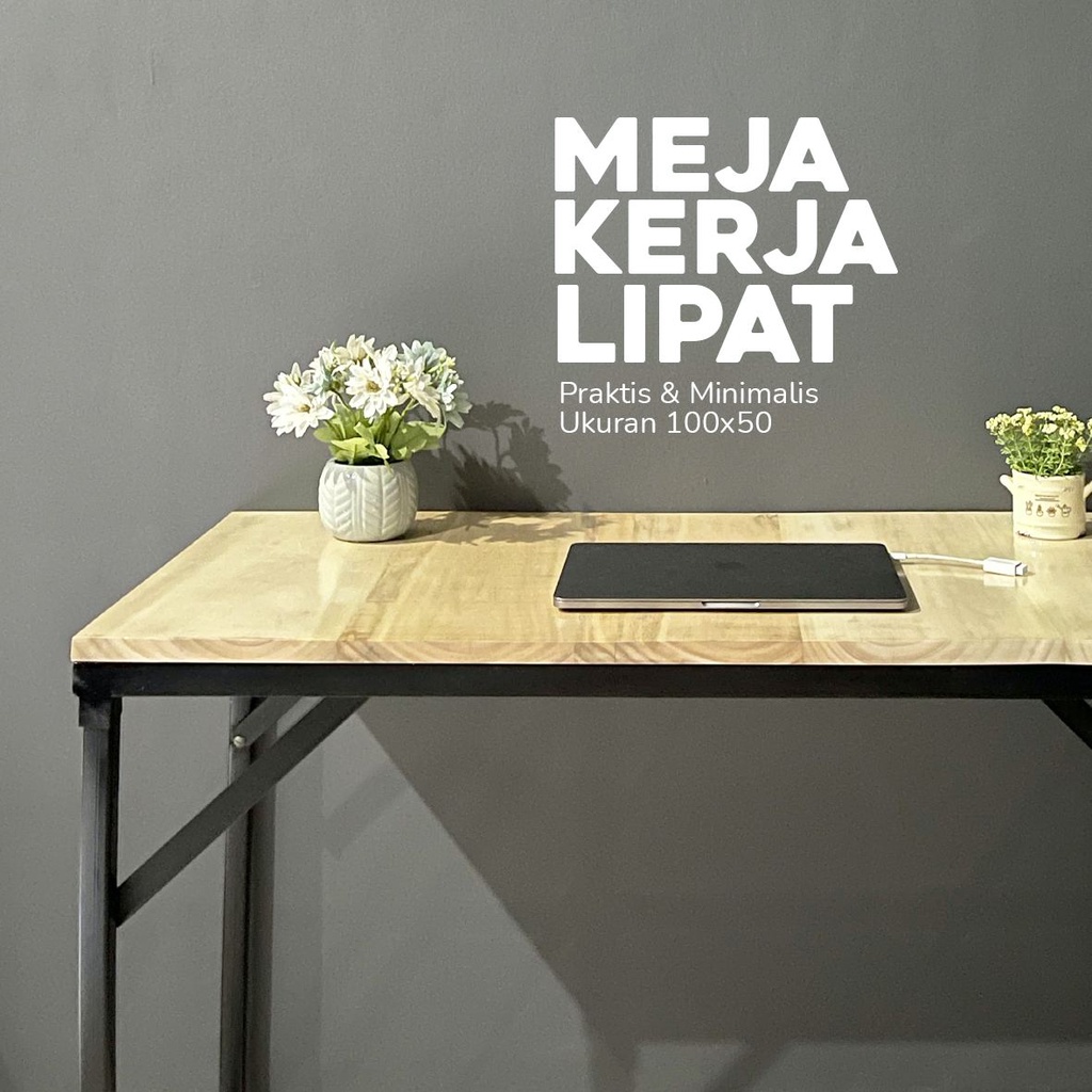 Jual Meja Lipat Kerja Laptop Minimalis Kantor Murah Kayu Besi Shopee