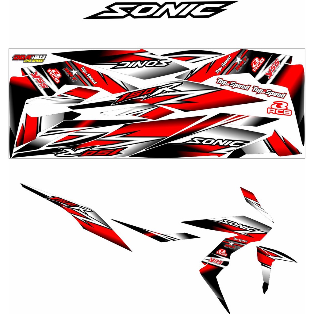 Jual VARIASI STIKER STRIPING MOTOR HONDA SONIC 150 LAMA STRIPING