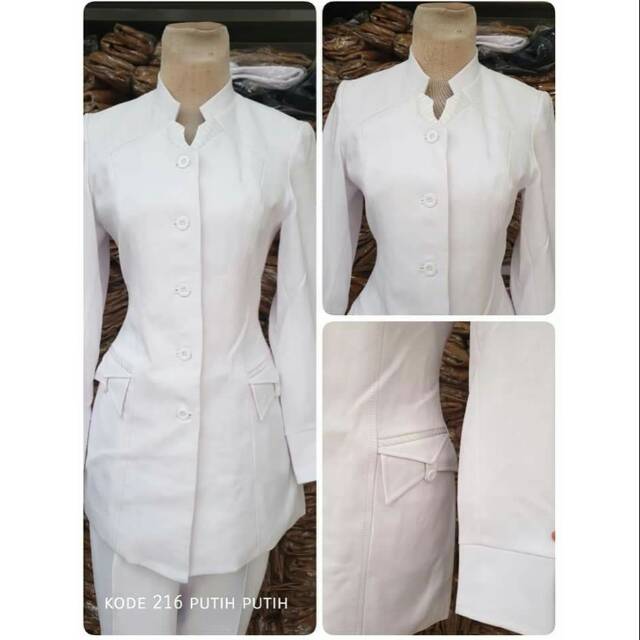 Jual Blazer Baju Kerja Kantor Azkia Kode Putih Putih Seragam