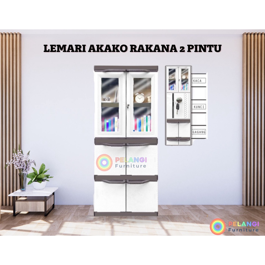 Jual LEMARI PLASTIK MERK AKAKO RAKANA 2 PINTU Shopee Indonesia