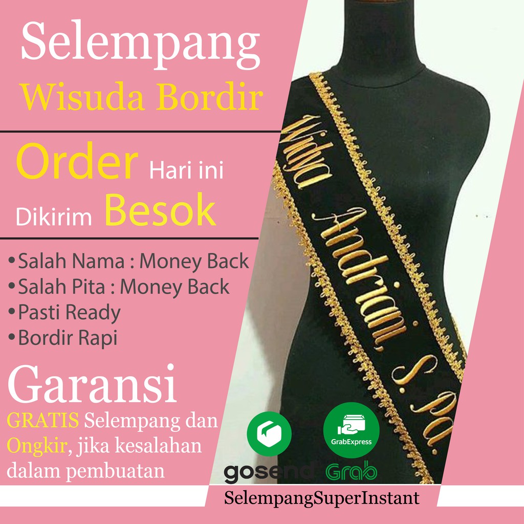 Jual Selempang Slempang Selendang Slendang Wisuda Bordir Bludru Renda