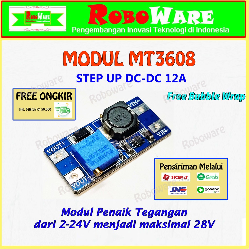 Jual MT3608 Module Step Up DC DC 2A Power Booster Modul Penaik Tegangan