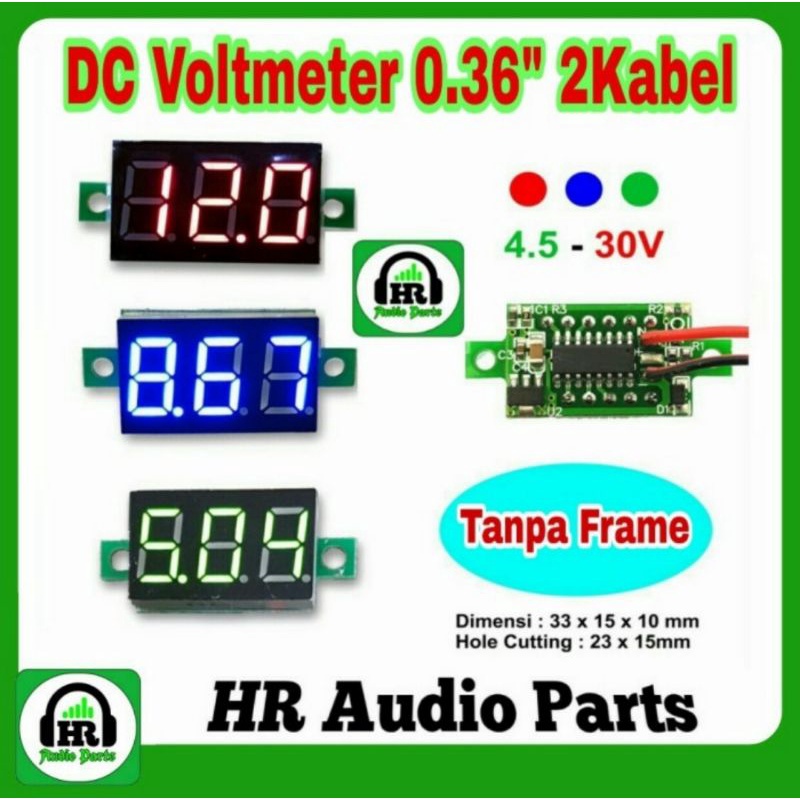 Jual Voltmeter Digital Mini Tanpa Frame Volt Meter Dc V V