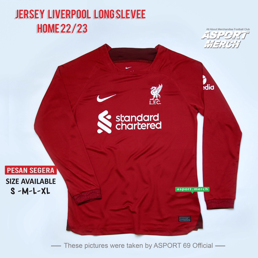 Jual LONG SLEEVE JERSEY BOLA LIVERPOOLL HOME LENGAN PANJANG NEW 2022