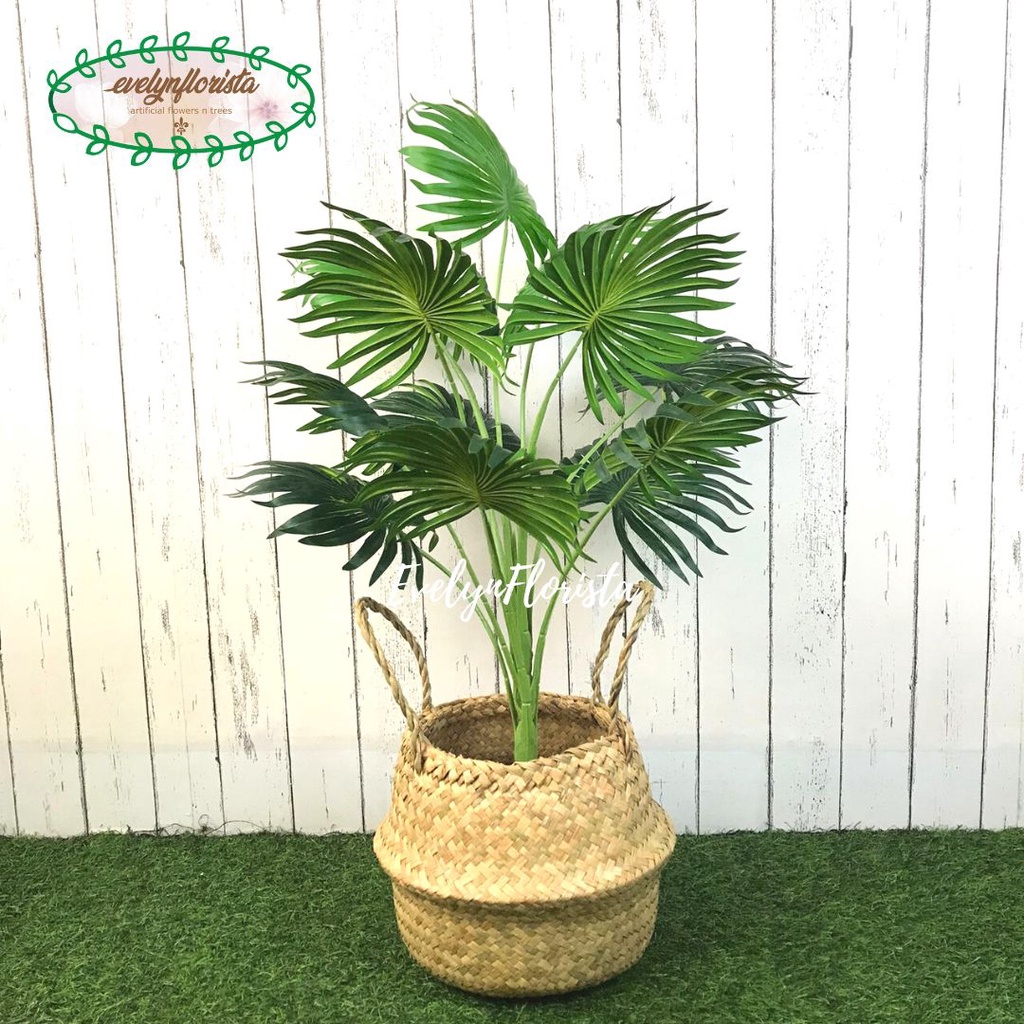 Jual Pohon Daun Palem Kipas Sadeng X Semi Latex Artificial Cover Pot