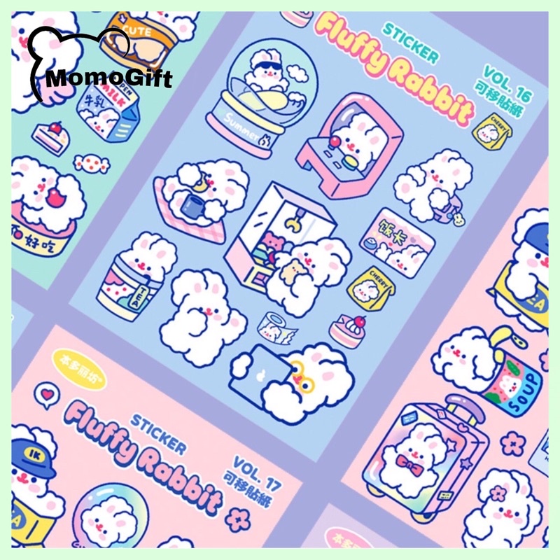 Jual Milkjoy Sticker Fluffy Rabbit Lucu Decor Stickers Aesthetic