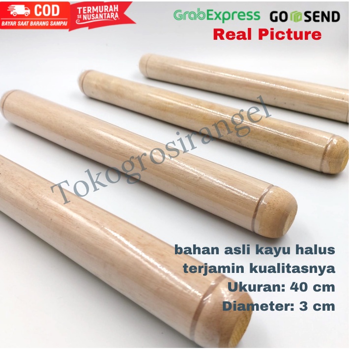 Jual Rolling Pin Kayu Untuk Gilingan Adonan Kue Ukuran 40 Cm Dan 30 Cm