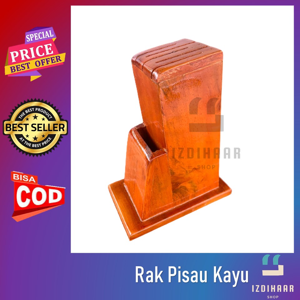 Jual Tempat Pisau Dapur Wadah Pisau Rak Pisau Dari Kayu Pinus Estetik