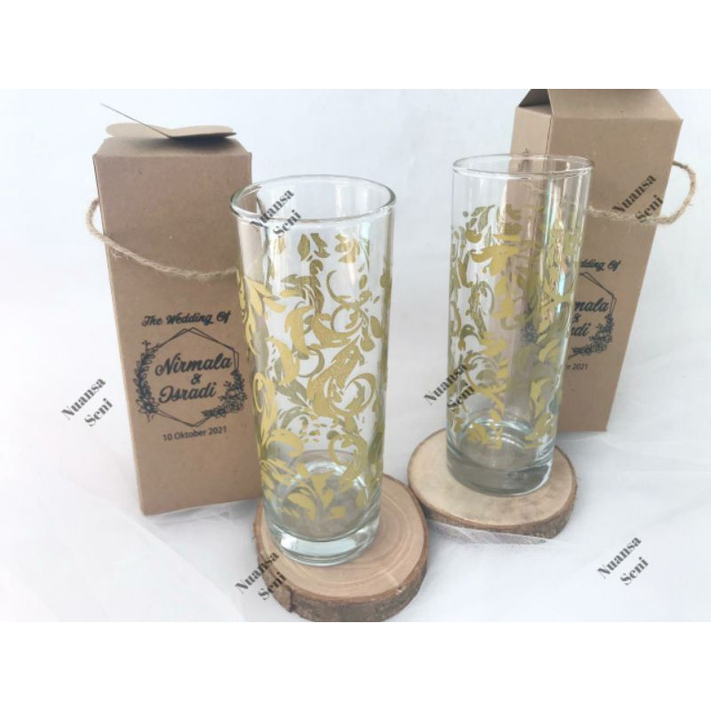 Jual Souvenir Pernikahan Gelas Minum Kaca Tinggi Gelas Bamboo Citinova