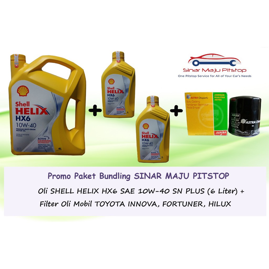 Jual Paket Bundling Oli Shell Helix Hx W Sn Plus Liter Filter