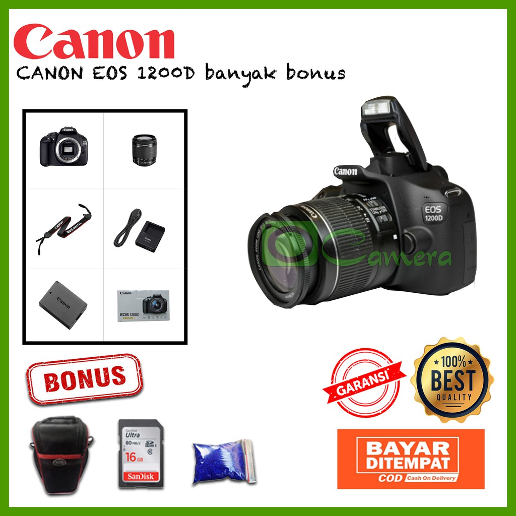 Jual Kamera Dslr Eos Canon 1200D Lensa Kit 18 55mm Is Murah Banyak