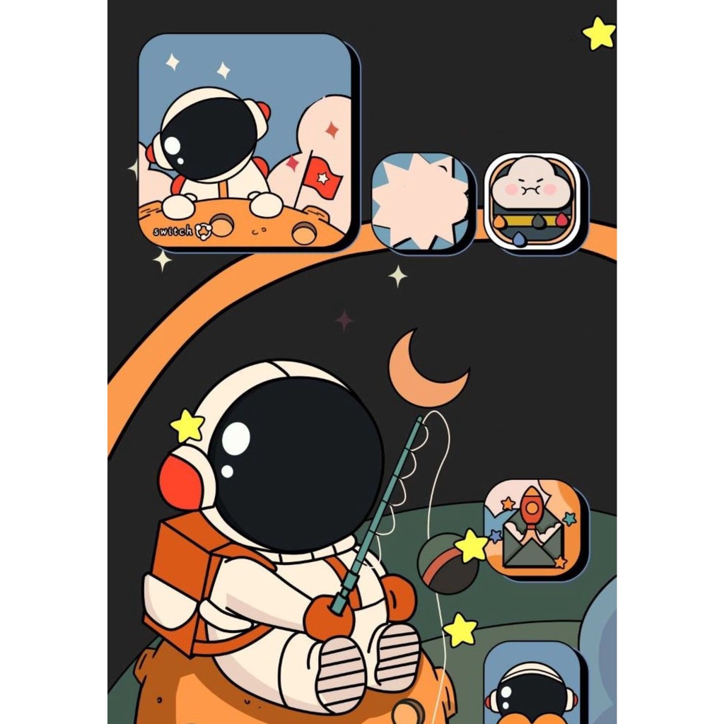 Jual Poster Dinding Kamar Aesthetic TEMA ASTRONOT Ukuran A4 A5 A6