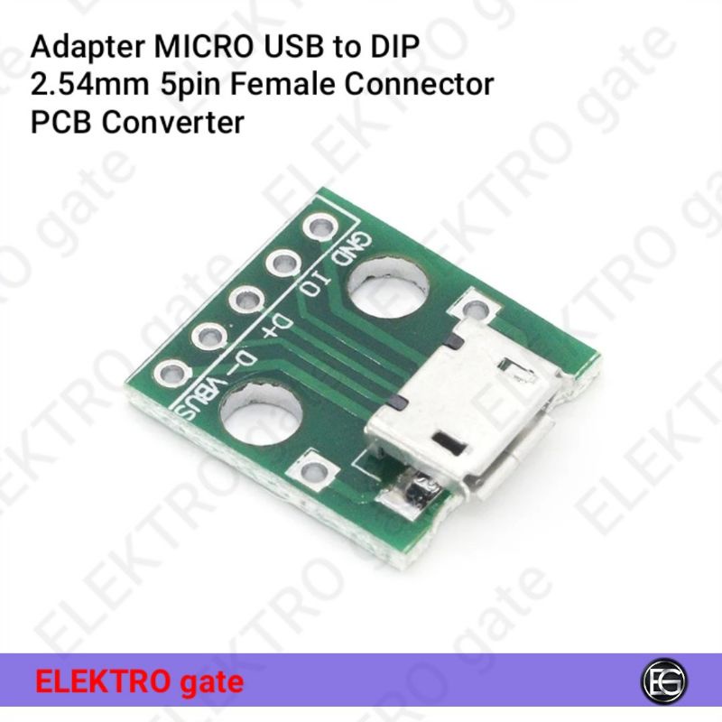 Jual Adapter MICRO USB To DIP 2 54mm 5pin Female Connector PCB