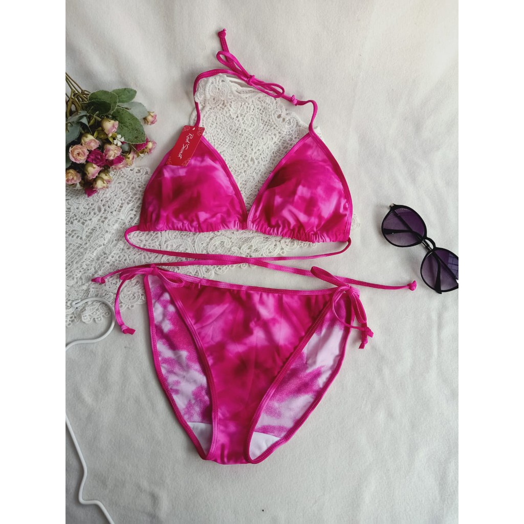 Jual BK RXO FUSIAH ABSTRAK BIKINI PANTAi SEGITIGA WITH FOAM