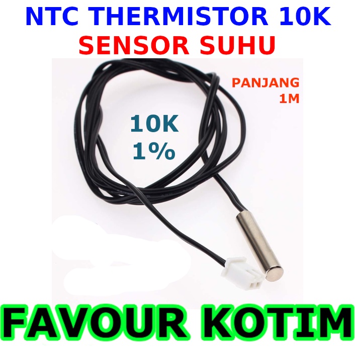 Jual THERMISTOR NTC 3950 10K 1M METER TEMPERATURE SENSOR SUHU PROBE