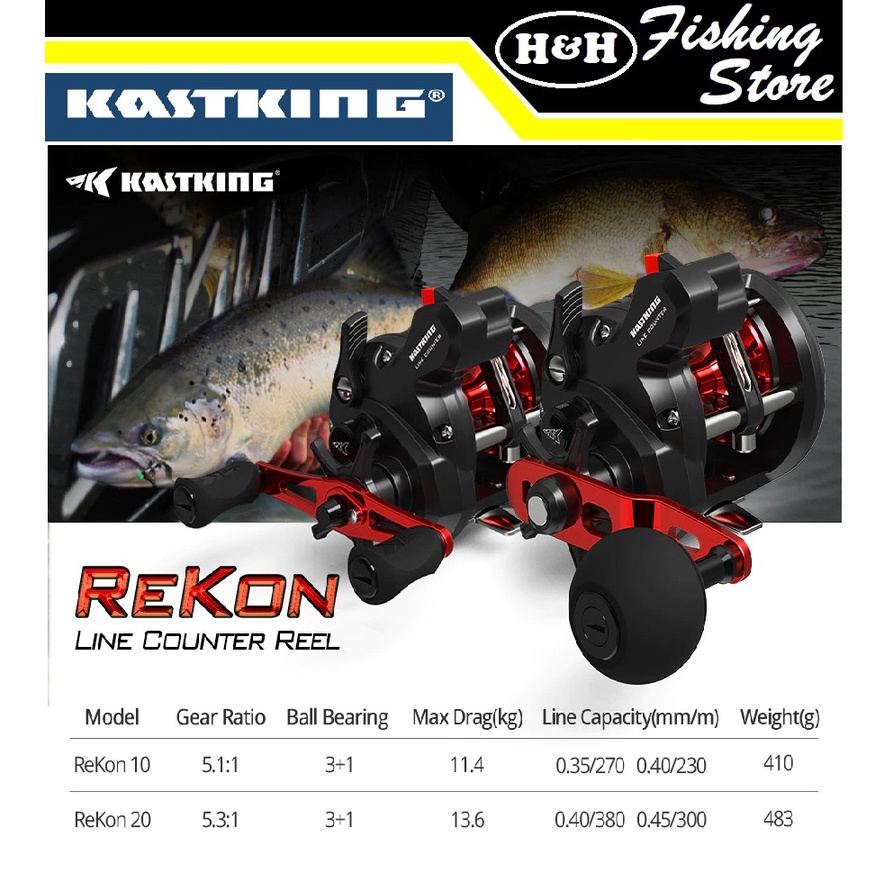 Jual Reel Trolling Kastking Rekon With Line Counter Max Drag