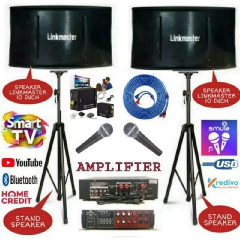 Jual Paket Karaoke Sound System Link Master 10 Inch Upgrade Ampli Mixer