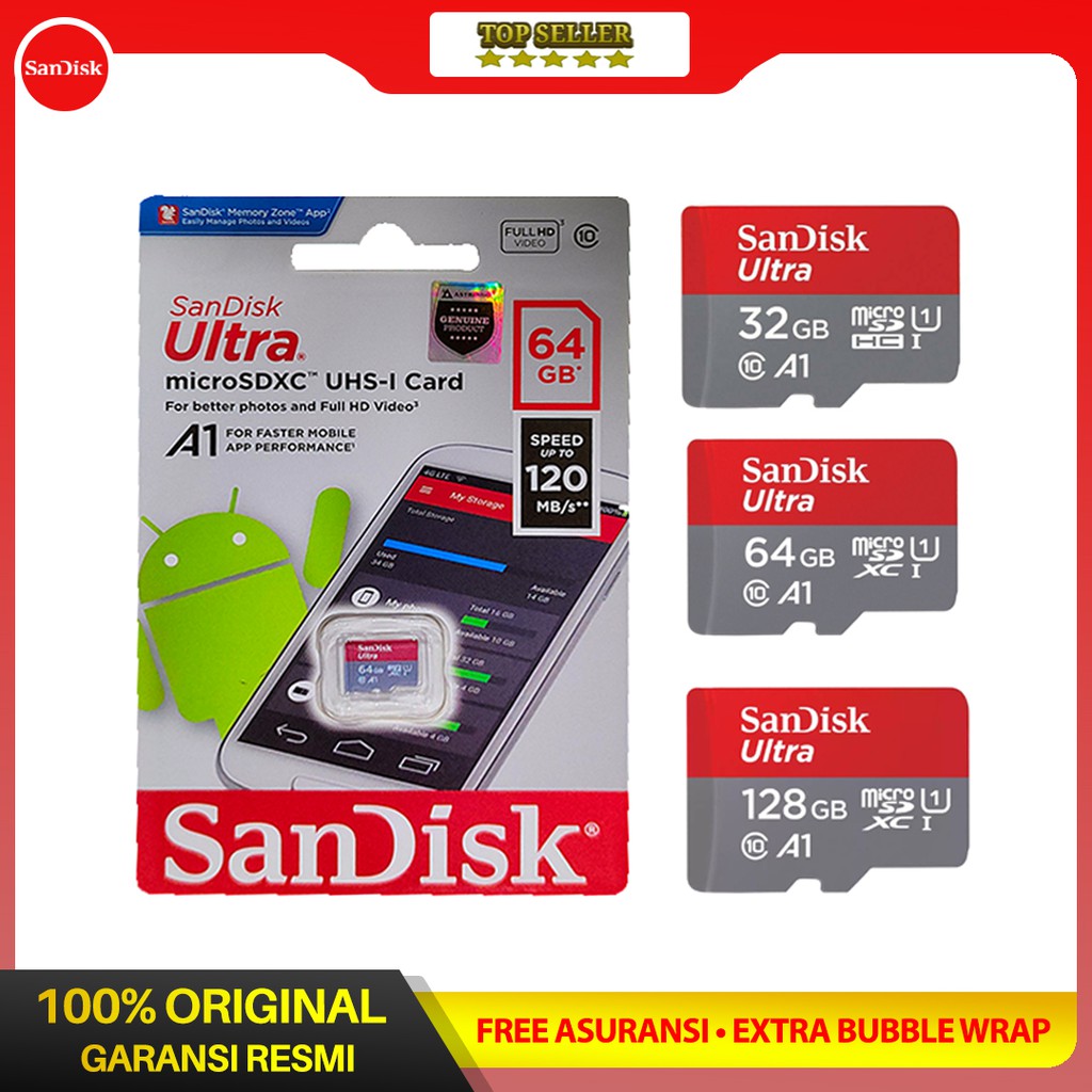 Jual Original Memory Memori Card Micro Sd Sandisk Ultra Class