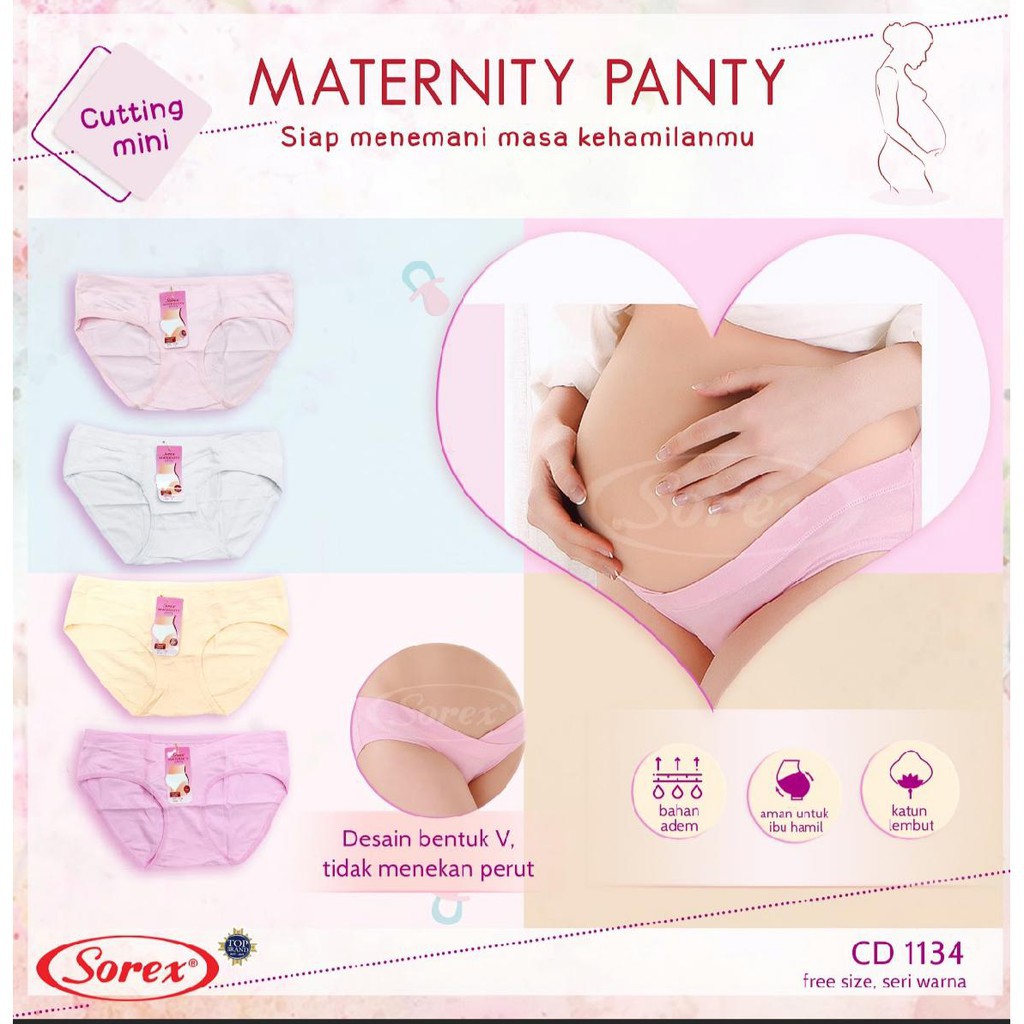 Jual Celana Dalam Hamil Sorex Maternity Panty Mini Strit Polos