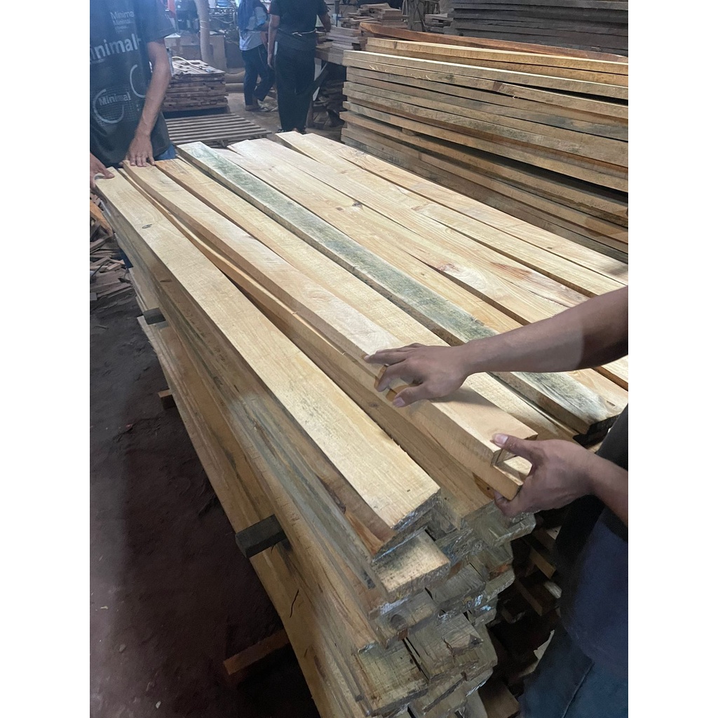 Jual Papan Kayu Pinus Oven Baru 2x10x100 Cm Jati Belanda Sudah Serut