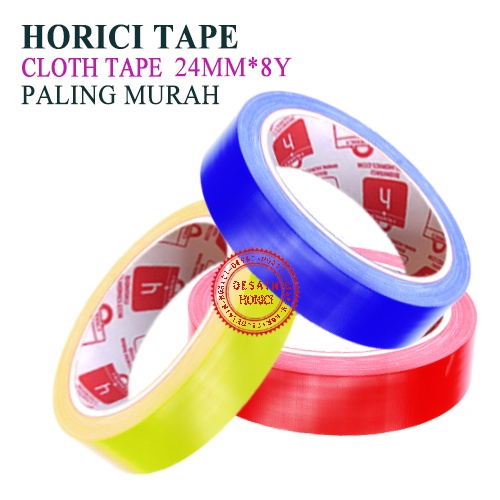 Jual HORICI CLOTH TAPE 24MM 8Y ISOLASI WARNA WARNI LAKBAN PEREKAT SUPER