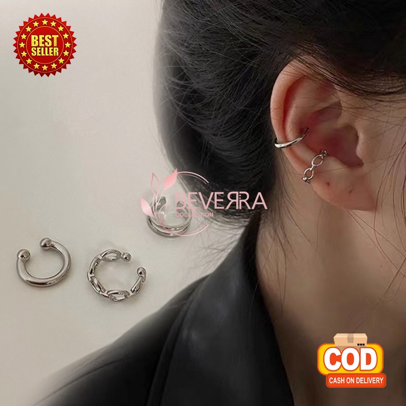 Jual Anting Korea Perempuan Dewasa Giwang Set Pcs Silver Bahan