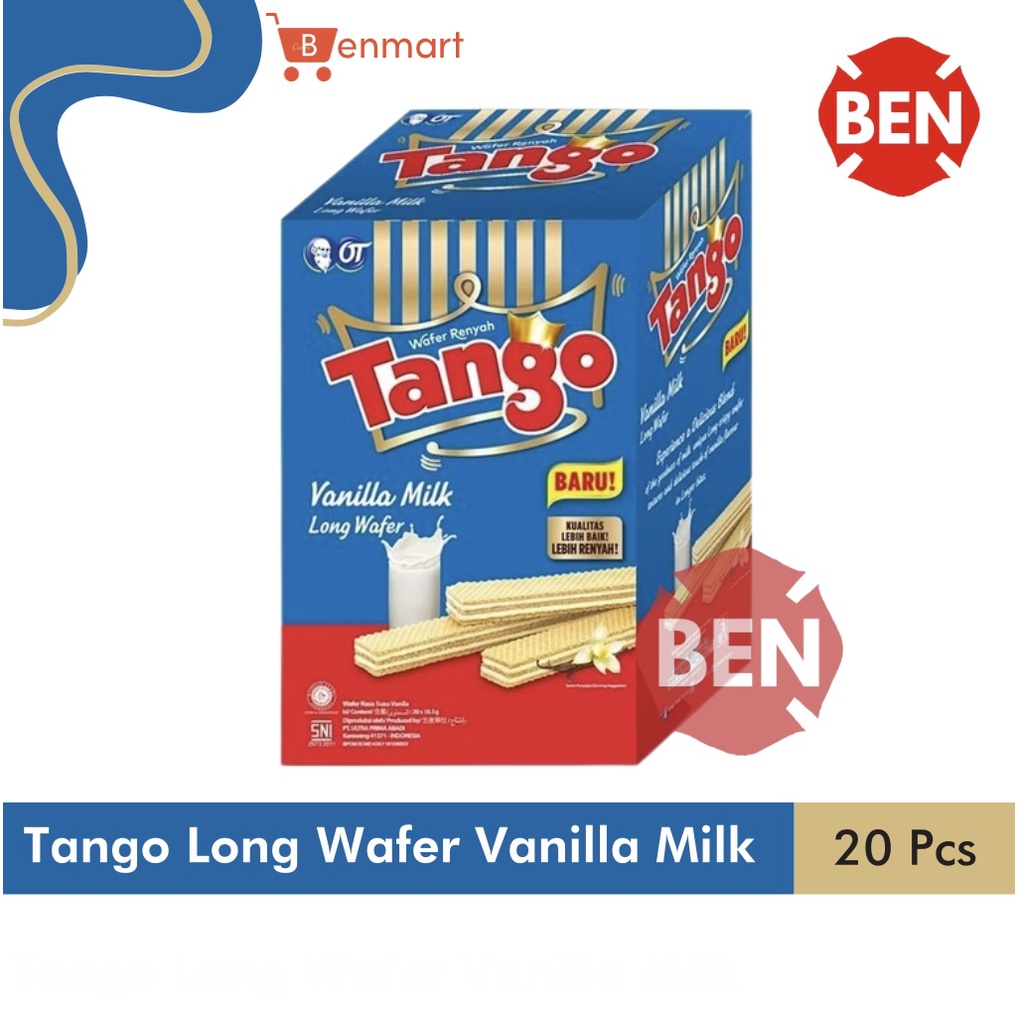 Jual Tango Long Wafer Vanilla Milk Pak Box Pcs Vanila Susu Putih