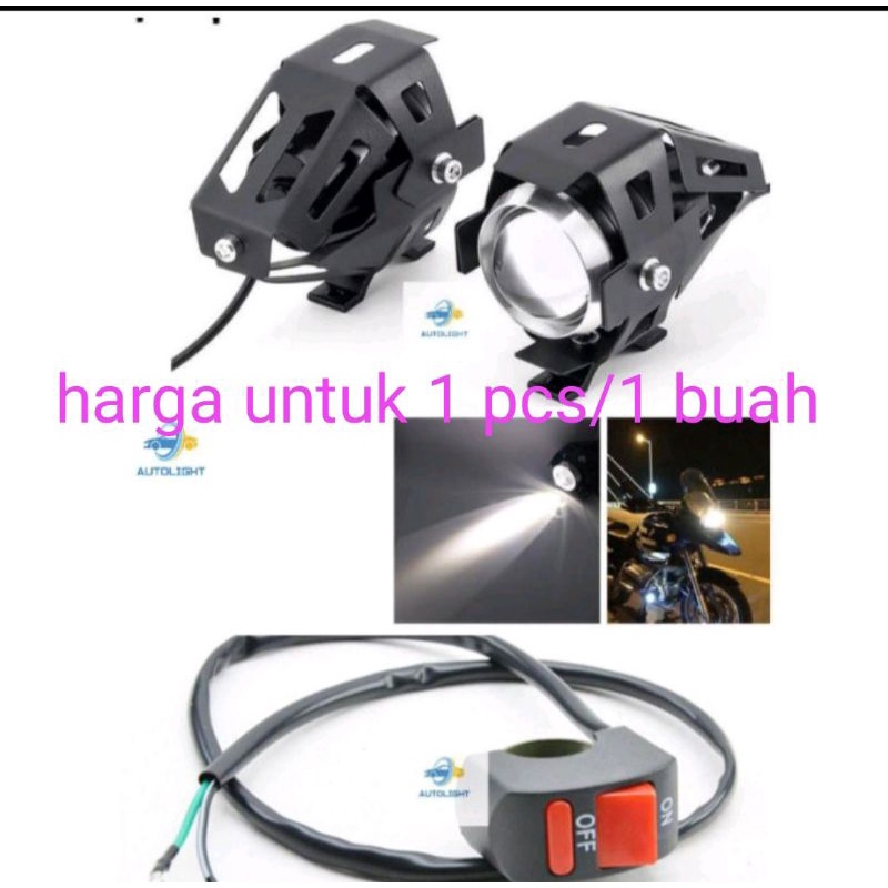 Jual Lampu Sorot Motor Tembak LED Projektor Headlight Cree U5 Lumens