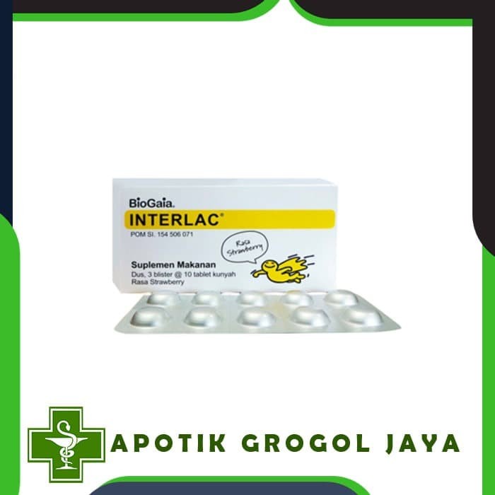 Jual Must Have Interlac Strip Isi Tablet Kunyah Obat Original