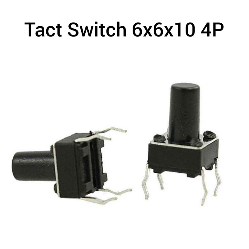 Jual Push Button Tact Switch 6x6x10mm 4 Pin Saklar Tekan Momentary