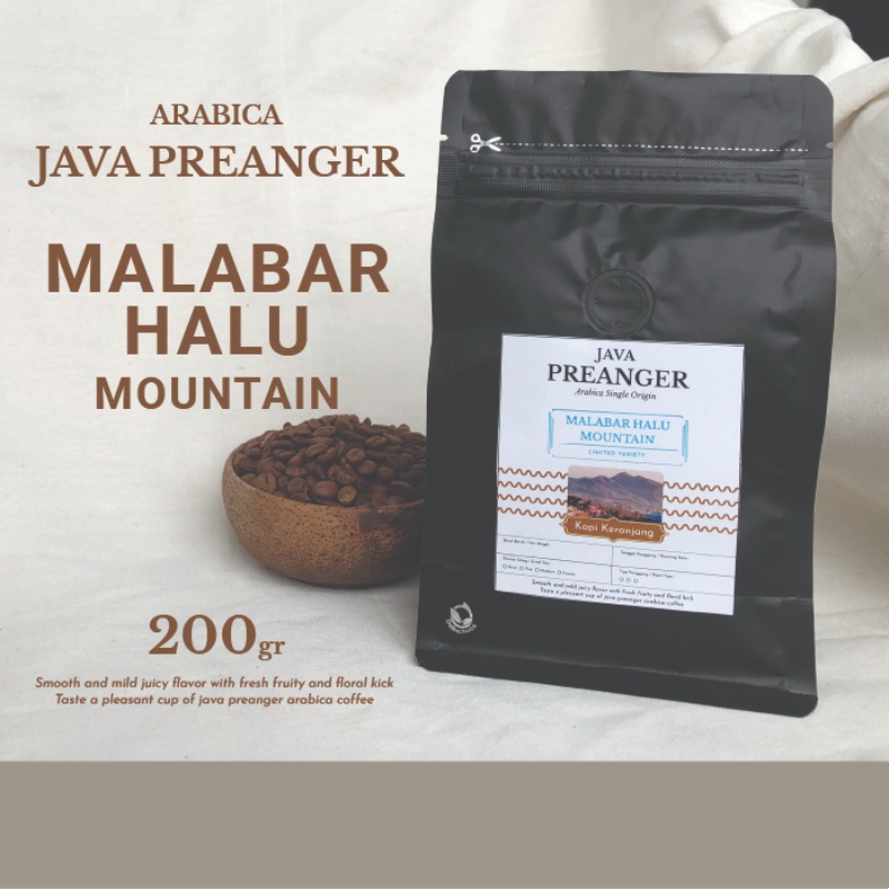 Jual Arabica Java Preanger Malabar Halu Mountain Kopi Bean Bubuk 100