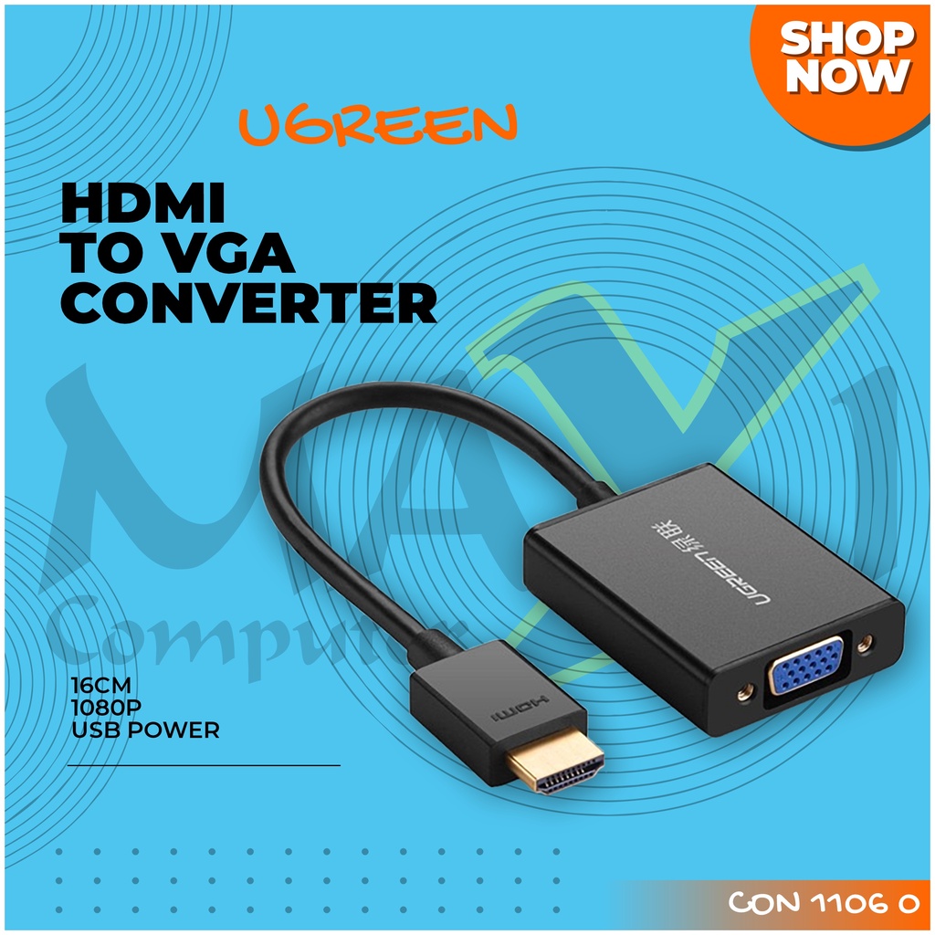 Jual Ugreen 40233 HDMI To VGA Adapter 1920 1080 60Hz Video Converter